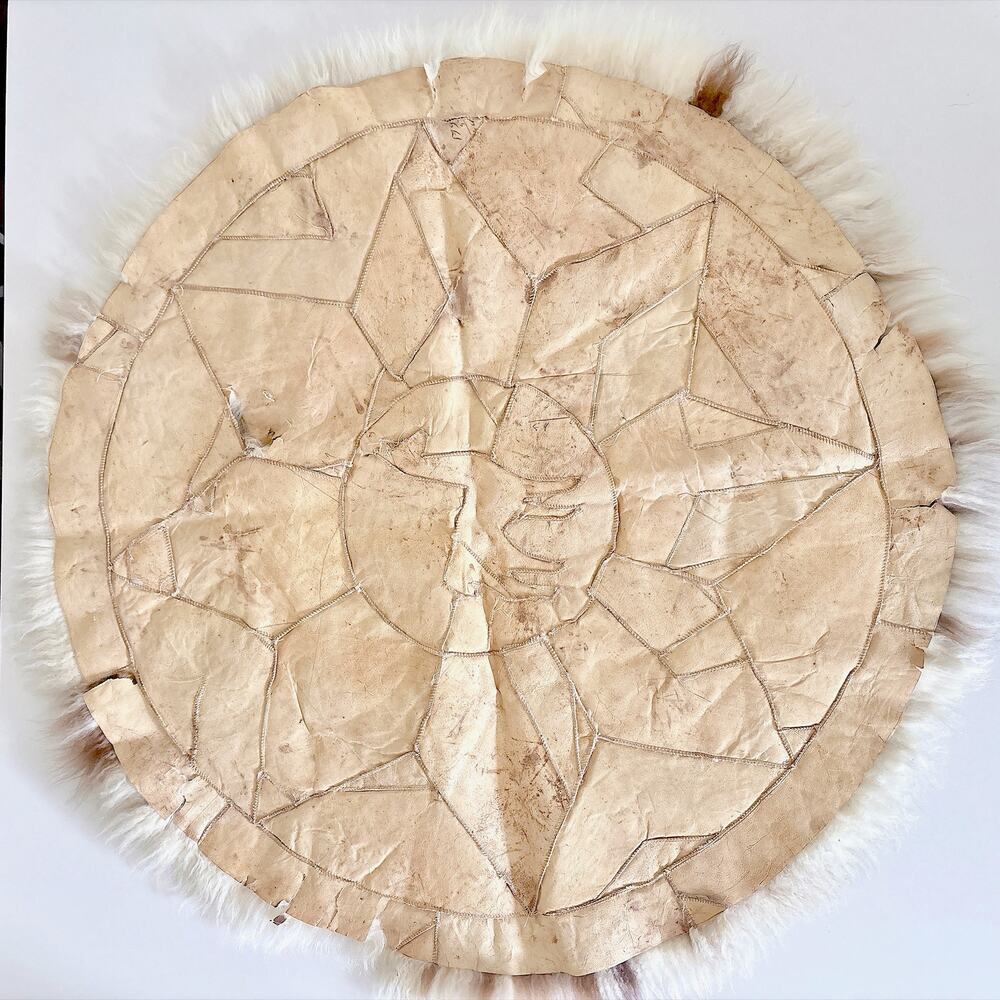 SOUTH AMERICAN ROUND PATCHWORK ALPACA FUR RUG - Picture 6 of 16